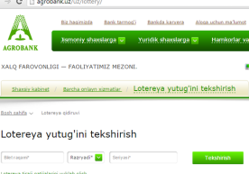 “Фаровонлик” лотереясини ўтказган “Агробанк” сайти одатий тартибда ишламоқда фото