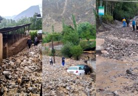 Farg‘ona tumanida sel ko‘chalarni qum-shag‘al bilan to‘ldirdi фото