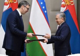 Ўзбекистон Президенти Шавкат Мирзиёев ва Сербия раҳбари