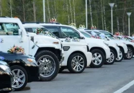 Тожикистон Сўғд вилоятида бўлган тўйда кортеж жуда узун