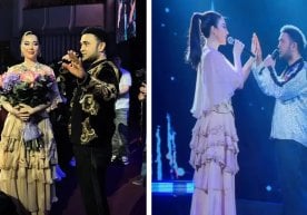 Хонанда Шоҳруҳхоннинг концерт дастурида у ва турмуш ўртоғи