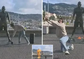 Police in Portugal have arrested a man who set fire to a