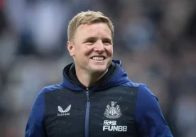 Newcastle head coach Eddie Howe took part in a press