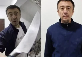 Тошкентдаги кўп қаватли уй йўлагида пичоқ билан юрган шахс