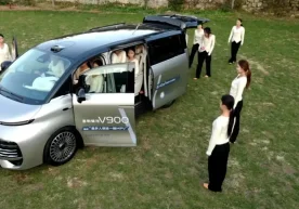 The Chinese-made Geely Galaxy V900 hybrid minivan was