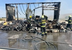 A fire occurred in a truck trailer in the Piskent district