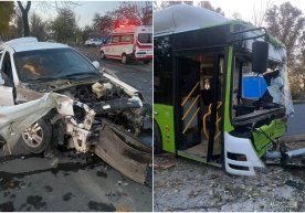 Chilonzorda avtobus va Lacetti to‘qnashdi фото