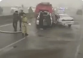 Фото: Видеодан кадр Жиззах вилоятида бешта машина