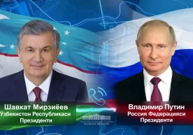 Prezident Shavkat Mirziyoyev Rossiya prezidenti Vladimir