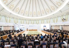 Фото: Президент матбуот хизмати Нукус шаҳрида президент