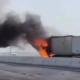 A truck caught fire in the Jizzakh region