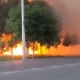 Навоий вилоятидаги савдо мажмуасида кучли ёнғин содир бўлди