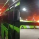 Videos showing a bus fire at the territory of the “5th Bus