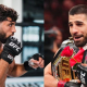 El actual campeón de peso pluma de la UFC, Ilia Topuria,