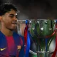 During the celebratory parade for Barcelona's Spanish