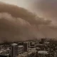 In the Black Rock Desert of America, a sandstorm ahead of