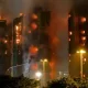 A massive fire at the Wang Fu Court residential complex in