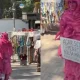 Toshkent markazida, 40℃ issiqda, erkak kishi pushti