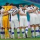 The Finland national football team, holding onto their