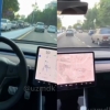 Toshkent ko‘chalarida avtopilotda harakatlanayotgan Tesla avtomobili (video)