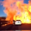 Xitoyda suyultirilgan gaz tashuvchi mashina falokatga uchrab yong‘inga sabab bo‘ldi (video)