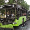 Тошкент шаҳрида йўловчи автобуси ёниб кетди (фото)
