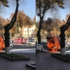 "Mirzo Ulug‘bek" metro bekati yonida Cobalt yonib ketdi (foto, video)