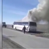 Qozog‘istonda yana bitta yo‘lovchi avtobusi yonib ketdi