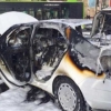 Тошкент шаҳрида ҳаракатланиб кетаётган «COBALT» автомобили ёниб кетди