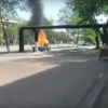 Samarqand shahrida yengil avtomobil yonib ketdi