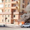 Тошкент кўчаларининг бирида "Нексия" автомобили ёниб кетди