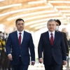 Шавкат Мирзиёев Кўксаройда Садир Жапаров билан музокара ўтказмоқда