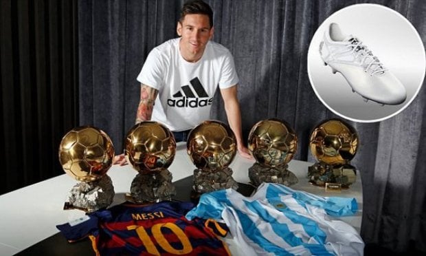 «Adidas» Лионель Мессининг 5 карра «Олтин тўп» соҳиби бўлиши шарафига платинадан тайёрланган бутса чиқарди
