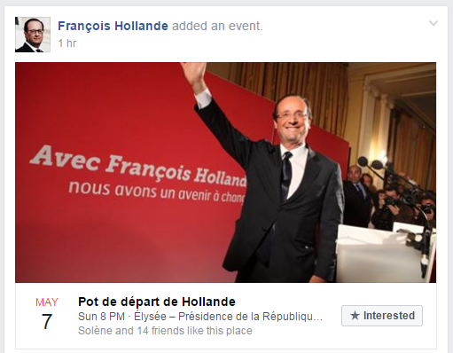 Xakerlar Fransiya prezidenti Fransua Ollandning Facebook'dagi sahifasini buzib kirdi