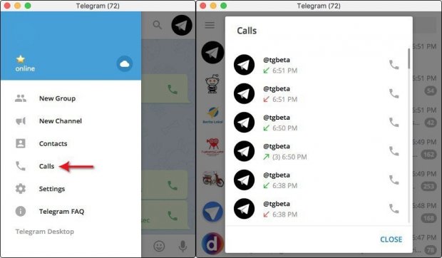 Telegram'нинг десктоп версиясида аудио-қўнғироқлар пайдо бўлди