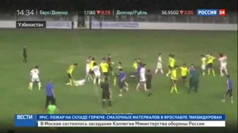 «Rossiya 24» telekanalida «Surxon» va «Andijon» futbolchilari o‘rtasidagi janjal ko‘rsatildi