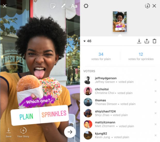 Instagram «Stories»ga so‘rov stikerlarini qo‘shdi