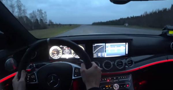Mercedes-AMG E63 S универсалини қалтис ҳолатда соатига 200 км тезликка чиқаришди (Видео)
