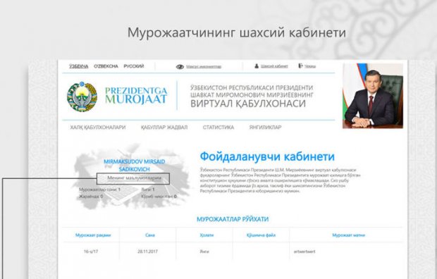Президент виртуал қабулхонаси: энди онлайн режимда саволларга жавоб олиш мумкин