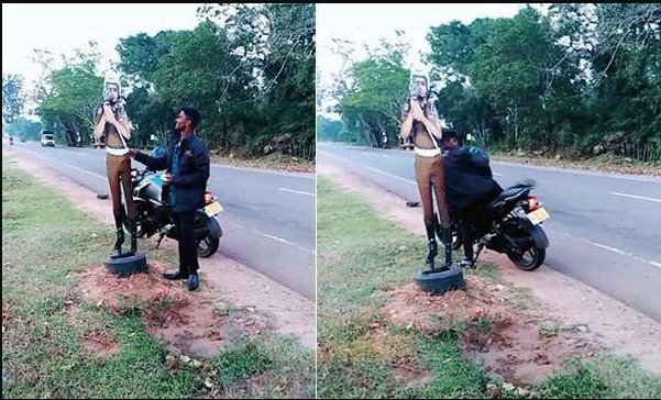 Шри-Ланкада қоғоздан ясалган полициячига пора беришга уринганлар жазога тортилди (видео)