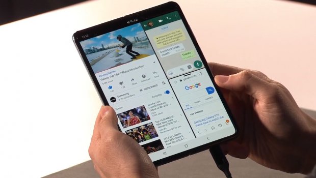 "Samsung"дан янги форматдаги эгилувчан смартфон (видео)