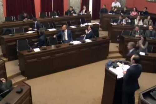 Грузия парламентида мажлис муштлашув билан якун топди… (видео)
