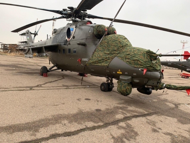 Ўзбекистонга Россиядан 4та Ми-35М вертолётлари олиб келинди (фото)