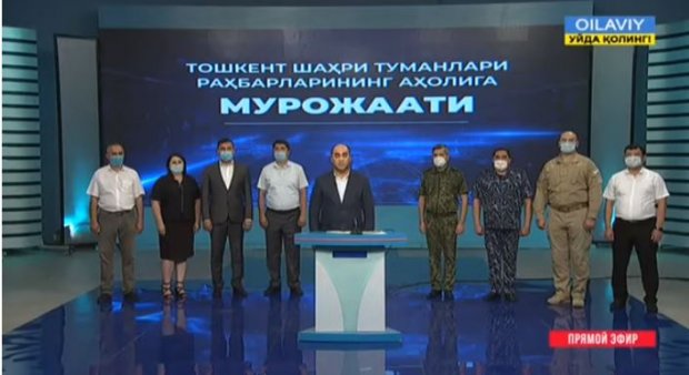 Toshkent shahri tumanlari hokimlari televideniye orqali murojaat bilan chiqishdi (video)