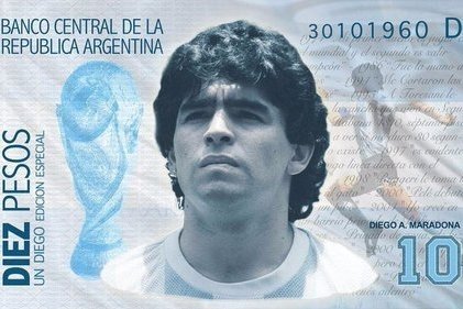 Argentinaliklar Maradona tasvirlangan pul chiqarishmoqchi