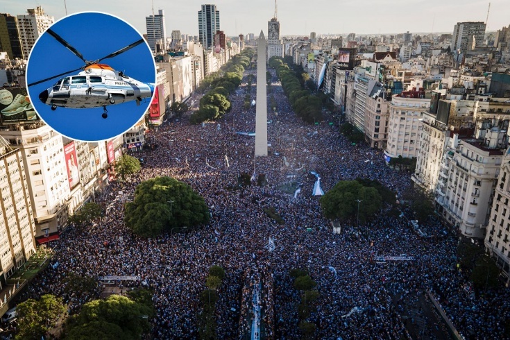 Argentina aqldan ozmoqda. Jahon chempionlari vertolyotda evakuatsiya qilindi