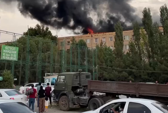 Toshkentda ko‘p qavatli uylarning birida yong‘in sodir bo‘ldi