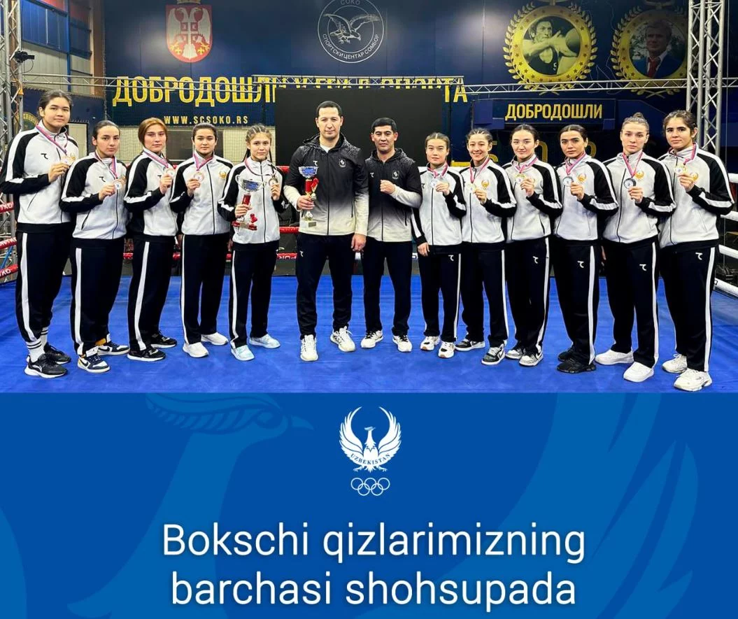 Boks. O‘zbekiston ayollar terma jamoasining barcha a’zolasi shohsupaga ko‘tarildi