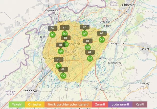 Toshkentda havo sifatini monitoring qiluvchi portal ishga tushdi