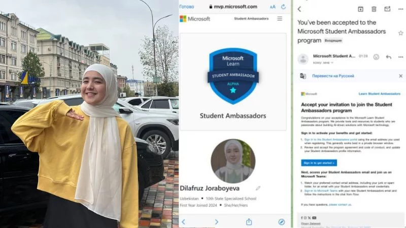 Farg‘onalik qiz Microsoft kompaniyasining O‘zbekistondagi ilk ambassadori bo‘ldi